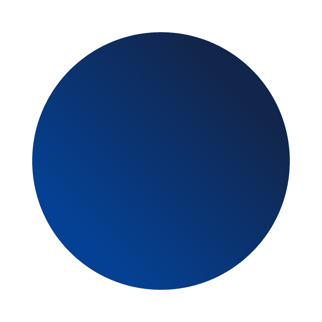 A blue gradient circle on a white background.